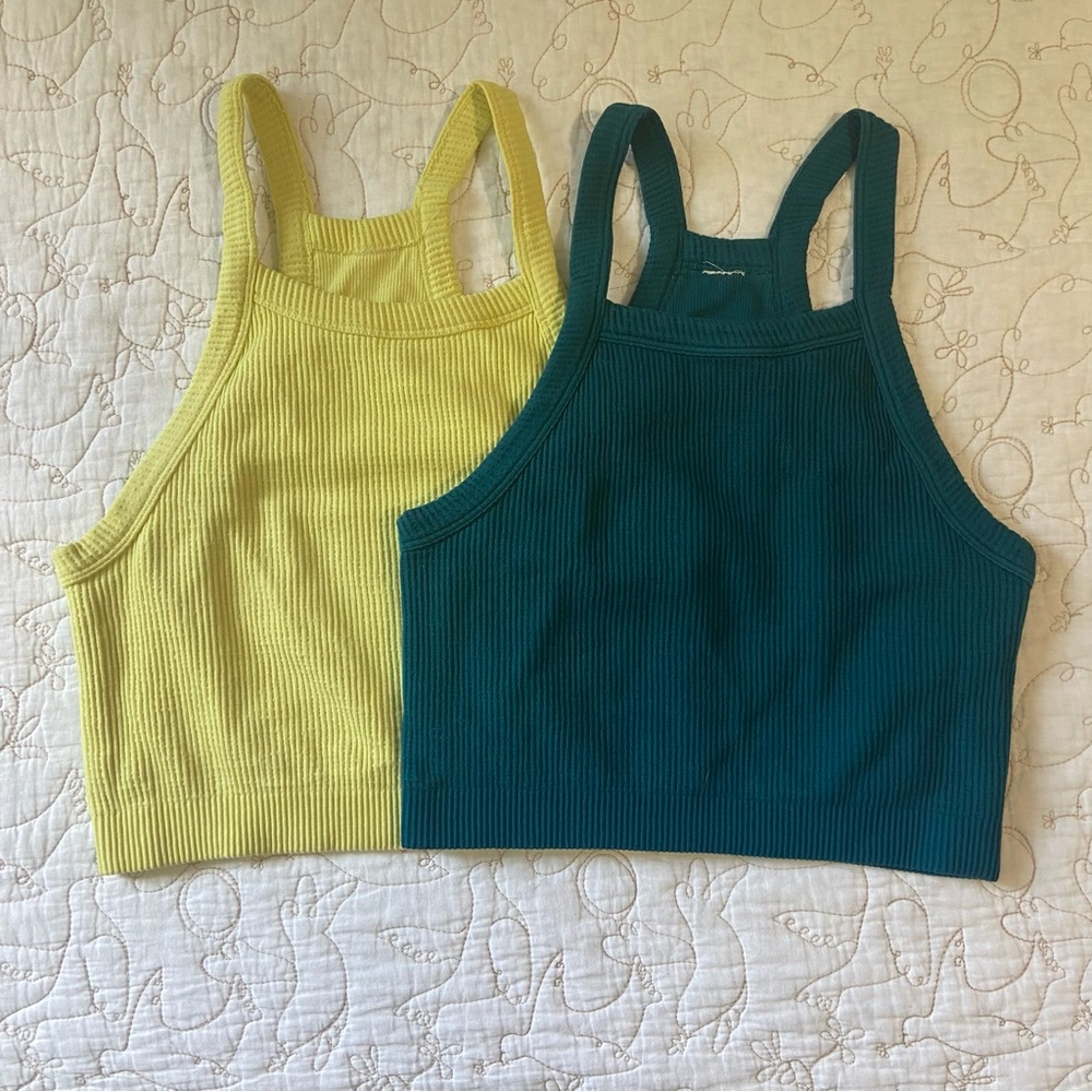 Fabletics Dawn Seamless Ribbed Crop Tank Bundle Small